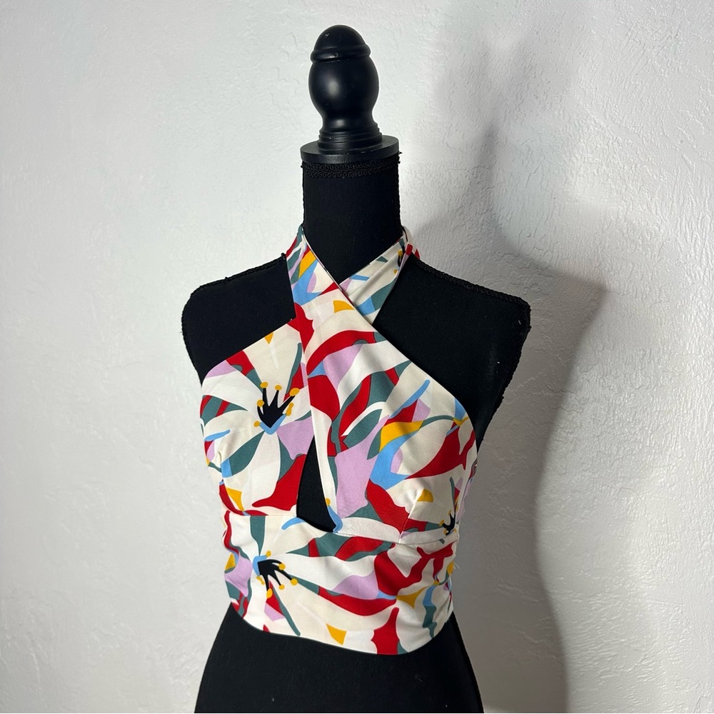 Retro halter Etiquette top